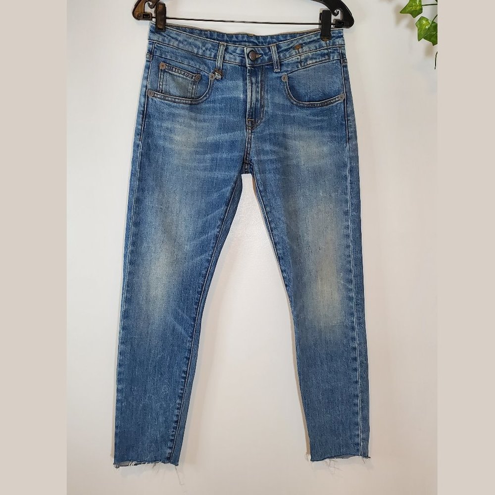 R13 Boy Skinny Raw Hem Jeans